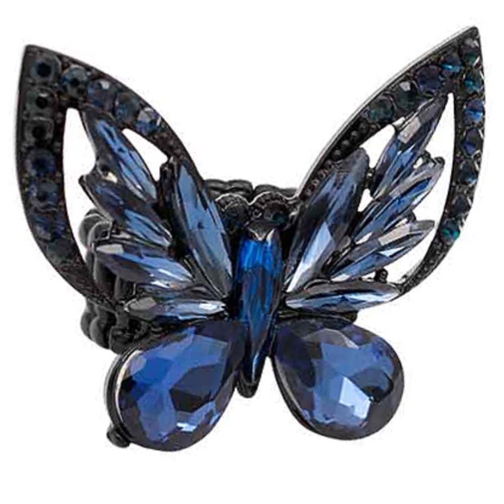Stunning Blue Crystal Butterfly Ring